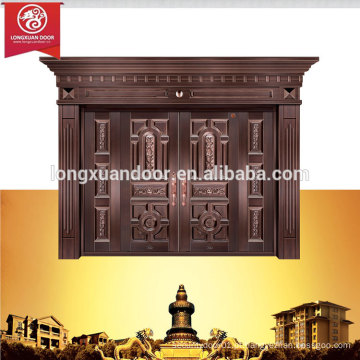 Fábrica de portas exteriores personalizadas, porta de cobre duplo de cobre